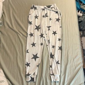 women’s sweatpants with gray stars